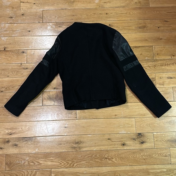 Sandro Tweed Leather Moto Jacket (40) - Picture 3 of 7